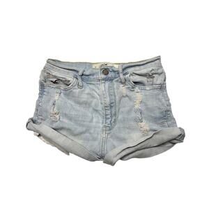 Vintage Hollister Size 0 Waist 24 2000s Denim Shorts With Embroidered Patch